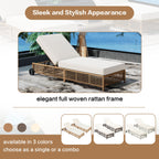 Outdoor Lounge Chair With 5 Position Backrest With Cushion And Wheels