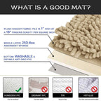 3-Piece Set: Bathroom Rugs Set Ultra Soft Non Slip and Absorbent Chenille