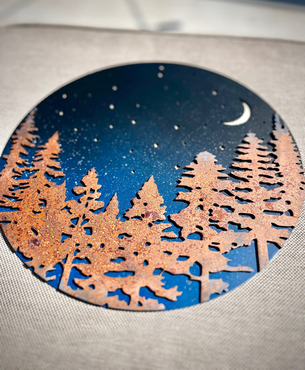 Layered Pine Forest Under the Stars - Wall Art