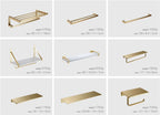 Bathroom Accessories Bathroom Shelf Towel Rack Paper holder Toilet Brush Holder Towel Ranger Brushed Gold Brass Bath Hardware