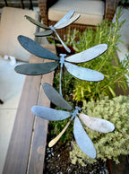 3-Pack Metal Dragonfly Garden Stakes
