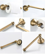 Bathroom Accessories Antique Brass Wall Mounted Toilet Paper Holder Towel Ring Robe Coat Hook Bathroom Hardware