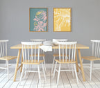 Sylvie Flower in Yellow Framed Canvas by Apricot and Birch
