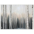 Sylvie Birch Tree Glow Framed Canvas by Mary Sparrow