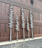 DISCOUNTED - XL Raw Steel Pine Trees - Wall Art