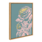 Sylvie Floral in Teal Framed Canvas by Apricot and Birch