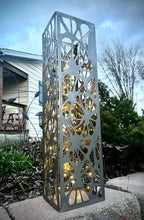 Floral Burst Steel Luminary Pillar | Multiple Sizes