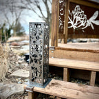 Floral Burst Steel Luminary Pillar | Multiple Sizes