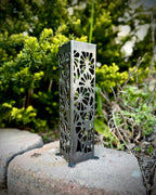 Floral Burst Steel Luminary Pillar | Multiple Sizes