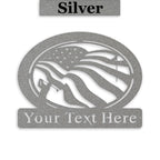 Golf of America Personalized Metal Sign, Laser-cut American Flag Sign with Golfer