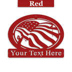Golf of America Personalized Metal Sign, Laser-cut American Flag Sign with Golfer