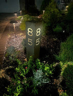 Home Address Solar Pillar Light - Steel
