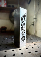 Hummingbird Garden Glow Solar Luminary Pillar - Steel