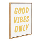 Sylvie Good Vibes Only in Yellow Framed Canvas by Apricot and Birch