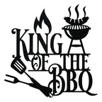 King of the BBQ Sign - Metal BBQ Wall Art | Outdoor Grilling Decor Gift