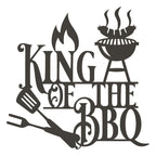 King of the BBQ Sign - Metal BBQ Wall Art | Outdoor Grilling Decor Gift