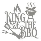 King of the BBQ Sign - Metal BBQ Wall Art | Outdoor Grilling Decor Gift