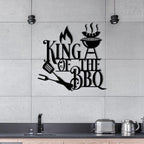 King of the BBQ Sign - Metal BBQ Wall Art | Outdoor Grilling Decor Gift