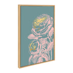 Sylvie Floral in Teal Framed Canvas by Apricot and Birch