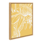 Sylvie Flower in Yellow Framed Canvas by Apricot and Birch
